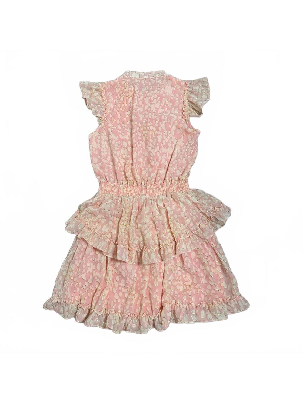 {SOLD} Buddy Love Pink Bubble Bath Astrid Ruffle Tiered Mini Dress XS - Picture 3 of 6